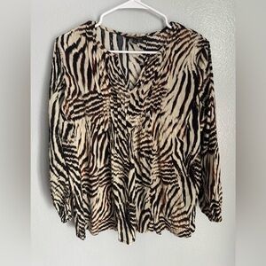Liverpool Animal Print Women's Top Medium NWT